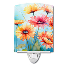 Load image into Gallery viewer, Gerbera Daisies in Watercolor Ceramic Night Light