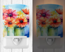 Load image into Gallery viewer, Gerbera Daisies in Watercolor Ceramic Night Light