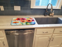 Load image into Gallery viewer, Gerbera Daisies in Watercolor Dish Drying Mat