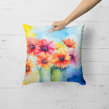 Load image into Gallery viewer, Gerbera Daisies in Watercolor Throw Pillow