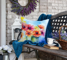 Load image into Gallery viewer, Gerbera Daisies in Watercolor Throw Pillow