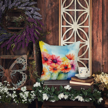 Load image into Gallery viewer, Gerbera Daisies in Watercolor Throw Pillow