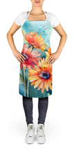 Load image into Gallery viewer, Gerbera Daisies in Watercolor Apron – Artist-Designed Kitchen, BBQ &amp; Craft Apron