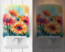 Load image into Gallery viewer, Gerbera Daisies in Watercolor Ceramic Night Light