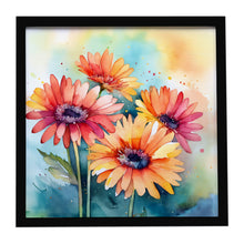 Load image into Gallery viewer, Gerbera Daisies in Watercolor Framed Metal Print