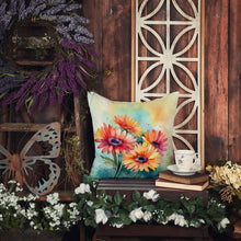 Load image into Gallery viewer, Gerbera Daisies in Watercolor Throw Pillow