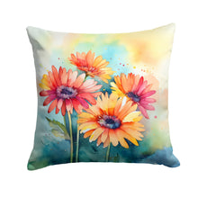 Load image into Gallery viewer, Gerbera Daisies in Watercolor Throw Pillow