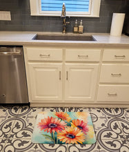 Load image into Gallery viewer, Gerbera Daisies in Watercolor Memory Foam Kitchen Mat