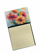 Load image into Gallery viewer, Gerbera Daisies in Watercolor Sticky Note Holder- Refiilable Desk Accessory Note Pad