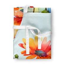 Load image into Gallery viewer, Gerbera Daisies in Watercolor Apron – Artist-Designed Kitchen, BBQ &amp; Craft Apron