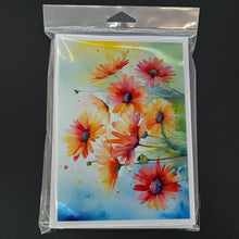 Load image into Gallery viewer, Gerbera Daisies in Watercolor Greeting Cards -  Blank Note Cards – 8-Pack of Artist-Designed Cards with Envelopes