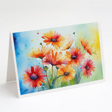 Load image into Gallery viewer, Gerbera Daisies in Watercolor Greeting Cards -  Blank Note Cards – 8-Pack of Artist-Designed Cards with Envelopes