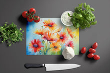 Load image into Gallery viewer, Gerbera Daisies in Watercolor Glass Cutting Boards – Durable, Decorative Kitchen Art Large