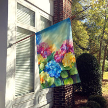 Load image into Gallery viewer, Hydrangeas in Watercolor House Flag
