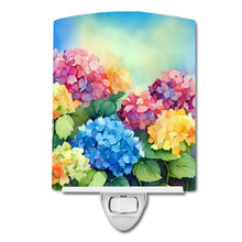 Load image into Gallery viewer, Hydrangeas in Watercolor Ceramic Night Light