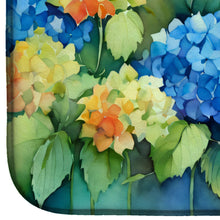 Load image into Gallery viewer, Hydrangeas in Watercolor Dish Drying Mat