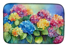 Load image into Gallery viewer, Hydrangeas in Watercolor Dish Drying Mat
