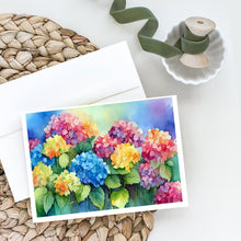 Load image into Gallery viewer, Hydrangeas in Watercolor Greeting Cards -  Blank Note Cards – 8-Pack of Artist-Designed Cards with Envelopes