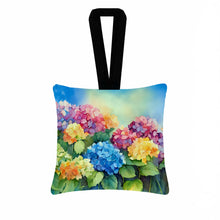 Load image into Gallery viewer, Hydrangeas in Watercolor Hanging Square Fabric Ornament 3.5 × 3.5