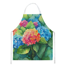 Load image into Gallery viewer, Hydrangeas in Watercolor Apron – Artist-Designed Kitchen, BBQ &amp; Craft Apron