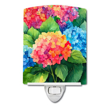 Load image into Gallery viewer, Hydrangeas in Watercolor Ceramic Night Light