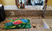 Load image into Gallery viewer, Hydrangeas in Watercolor Dish Drying Mat