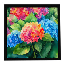 Load image into Gallery viewer, Hydrangeas in Watercolor Framed Metal Print