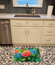 Load image into Gallery viewer, Hydrangeas in Watercolor Memory Foam Kitchen Mat