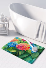 Load image into Gallery viewer, Hydrangeas in Watercolor Memory Foam Kitchen Mat