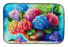 Load image into Gallery viewer, Hydrangeas in Watercolor Dish Drying Mat