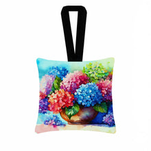 Load image into Gallery viewer, Hydrangeas in Watercolor Hanging Square Fabric Ornament 3.5 × 3.5