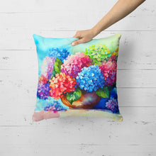 Load image into Gallery viewer, Hydrangeas in Watercolor Throw Pillow