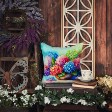 Load image into Gallery viewer, Hydrangeas in Watercolor Throw Pillow