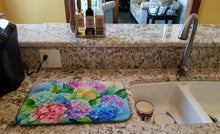 Load image into Gallery viewer, Hydrangeas in Watercolor Dish Drying Mat