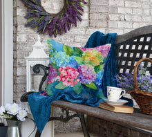 Load image into Gallery viewer, Hydrangeas in Watercolor Throw Pillow