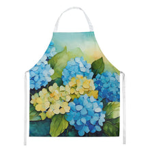 Load image into Gallery viewer, Hydrangeas in Watercolor Apron – Artist-Designed Kitchen, BBQ &amp; Craft Apron