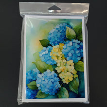 Load image into Gallery viewer, Hydrangeas in Watercolor Greeting Cards -  Blank Note Cards – 8-Pack of Artist-Designed Cards with Envelopes