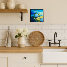 Load image into Gallery viewer, Hydrangeas in Watercolor Framed Metal Print