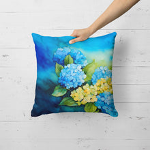 Load image into Gallery viewer, Hydrangeas in Watercolor Throw Pillow