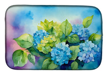 Load image into Gallery viewer, Hydrangeas in Watercolor Dish Drying Mat
