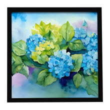 Load image into Gallery viewer, Hydrangeas in Watercolor Framed Metal Print