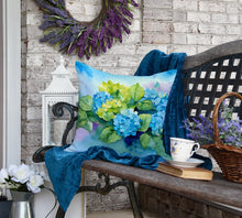 Load image into Gallery viewer, Hydrangeas in Watercolor Throw Pillow