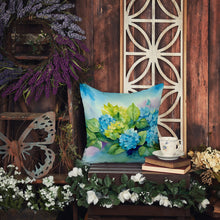 Load image into Gallery viewer, Hydrangeas in Watercolor Throw Pillow