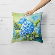Load image into Gallery viewer, Hydrangeas in Watercolor Throw Pillow