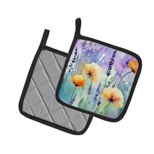 Load image into Gallery viewer, Lavender in Watercolor Pot Holders - Set of 2 Decorative Kitchen Helpers | Made in the USA