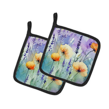 Load image into Gallery viewer, Lavender in Watercolor Pot Holders - Set of 2 Decorative Kitchen Helpers | Made in the USA