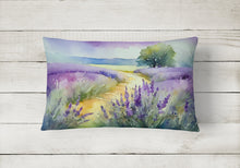 Load image into Gallery viewer, Lavender in Watercolor Fabric Decorative Pillow