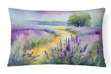 Load image into Gallery viewer, Lavender in Watercolor Fabric Decorative Pillow