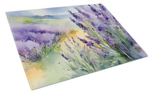 Load image into Gallery viewer, Lavender in Watercolor Glass Cutting Boards – Durable, Decorative Kitchen Art Large