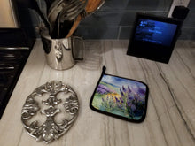 Load image into Gallery viewer, Lavender in Watercolor Pot Holders - Set of 2 Decorative Kitchen Helpers | Made in the USA